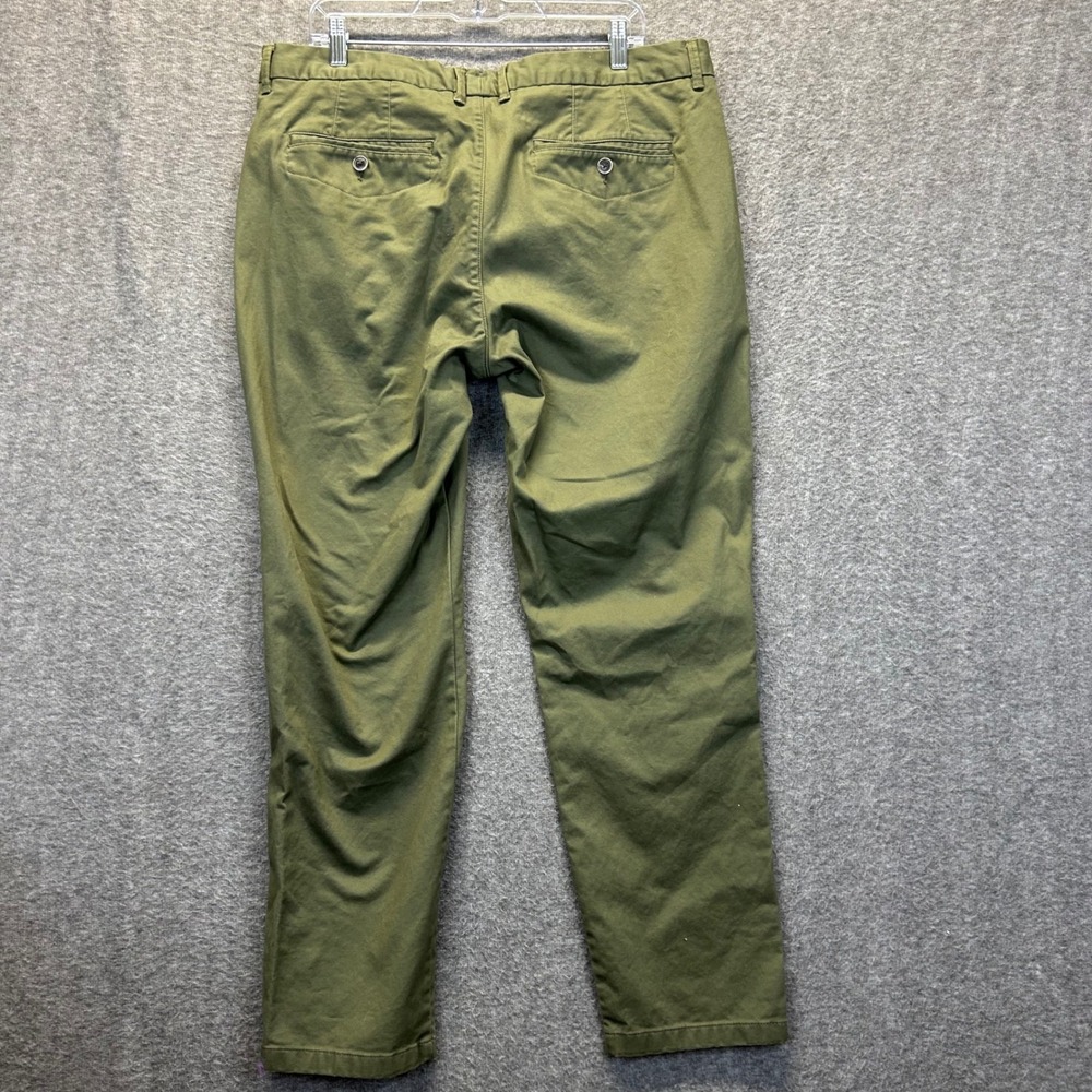 Perk Feel Good Chinos Mens 38x30 Olive Green Slim Fit Stretch Cotton Pants - Picture 3 of 8